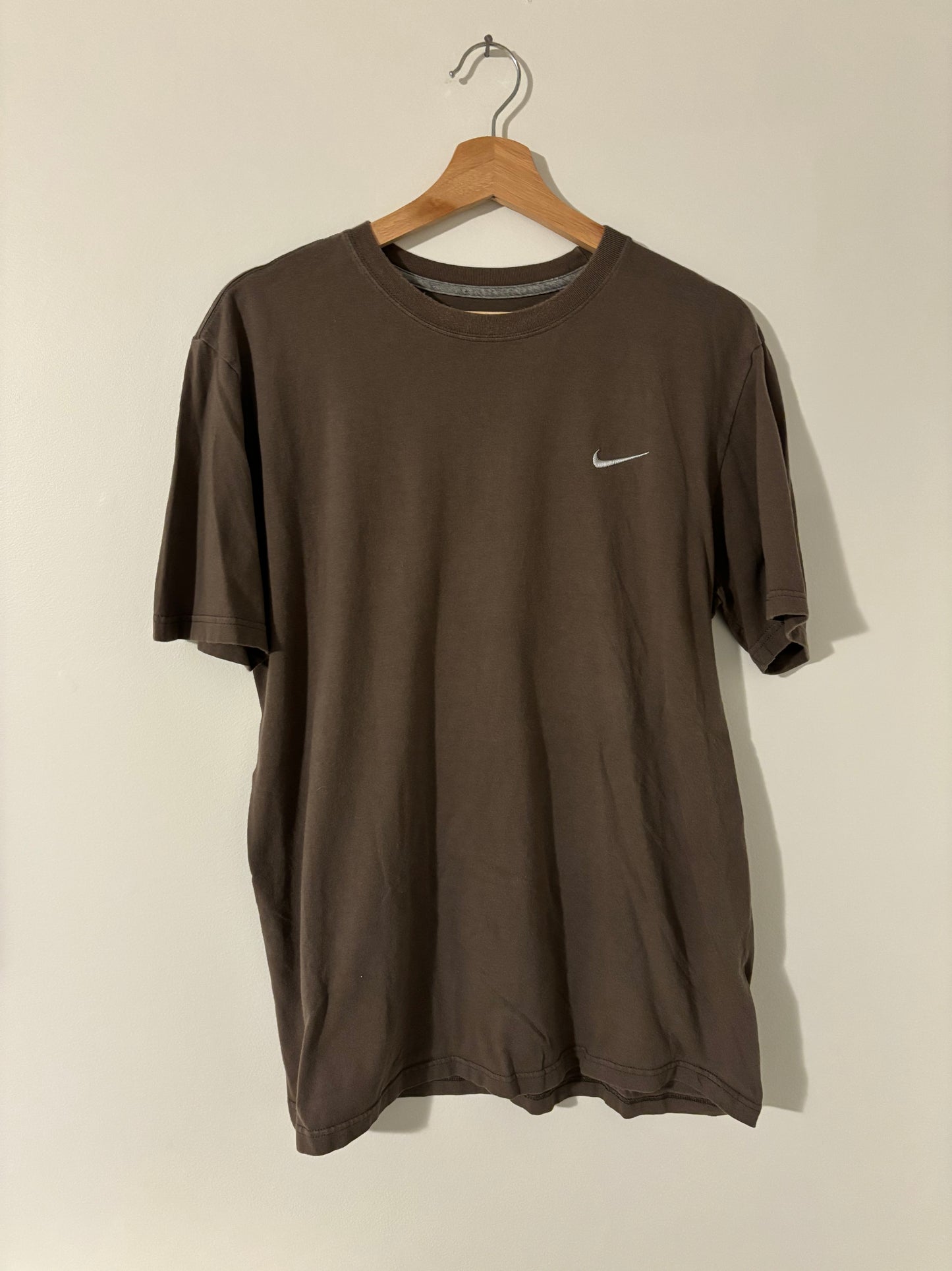 Brown Nike Small Swoosh Tee