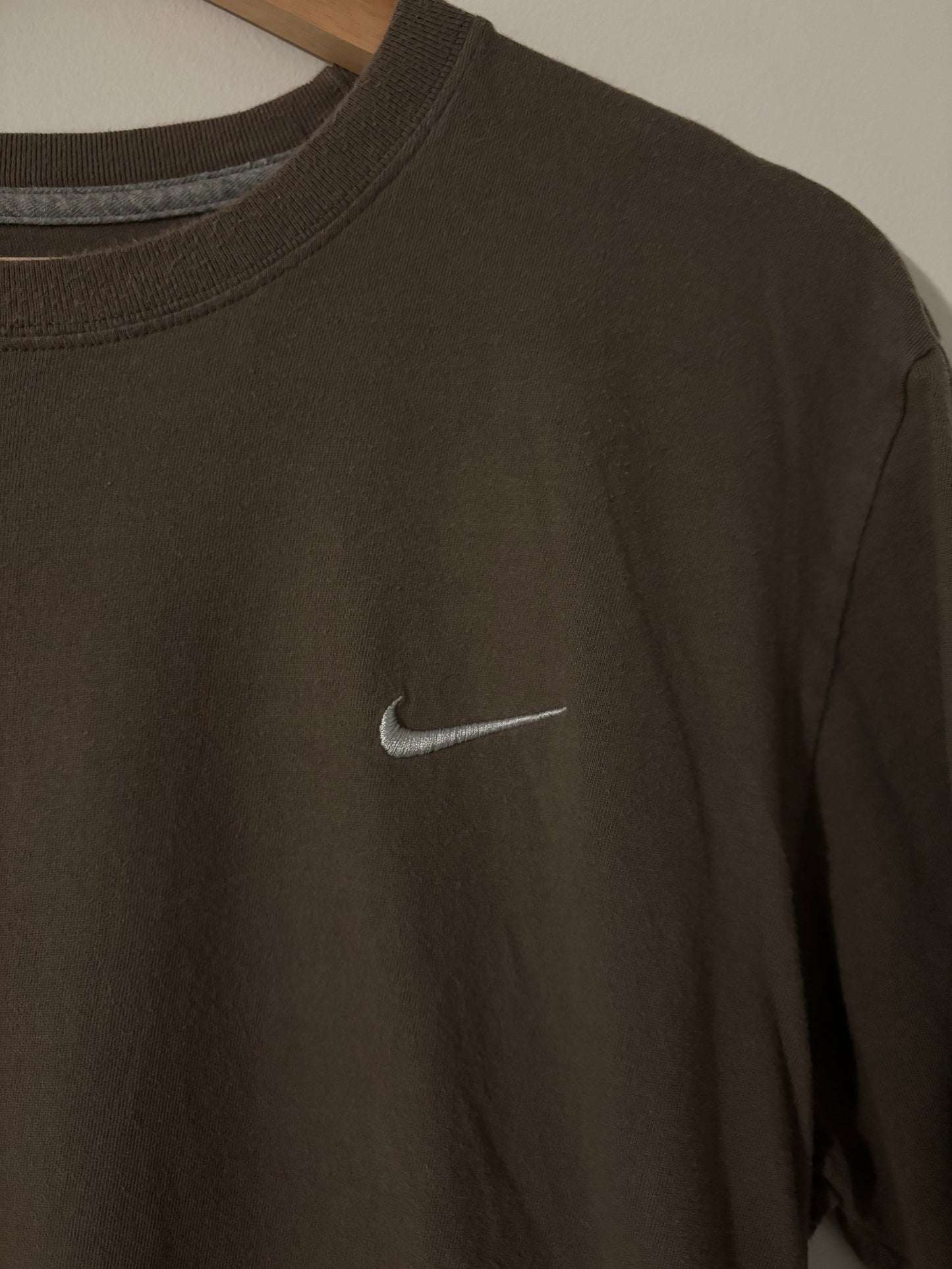 Brown Nike Small Swoosh Tee