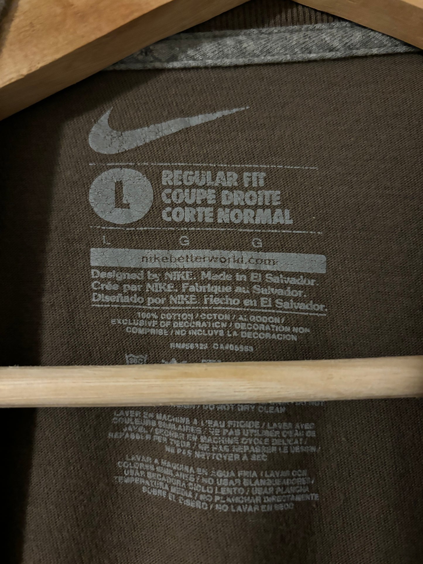 Brown Nike Small Swoosh Tee
