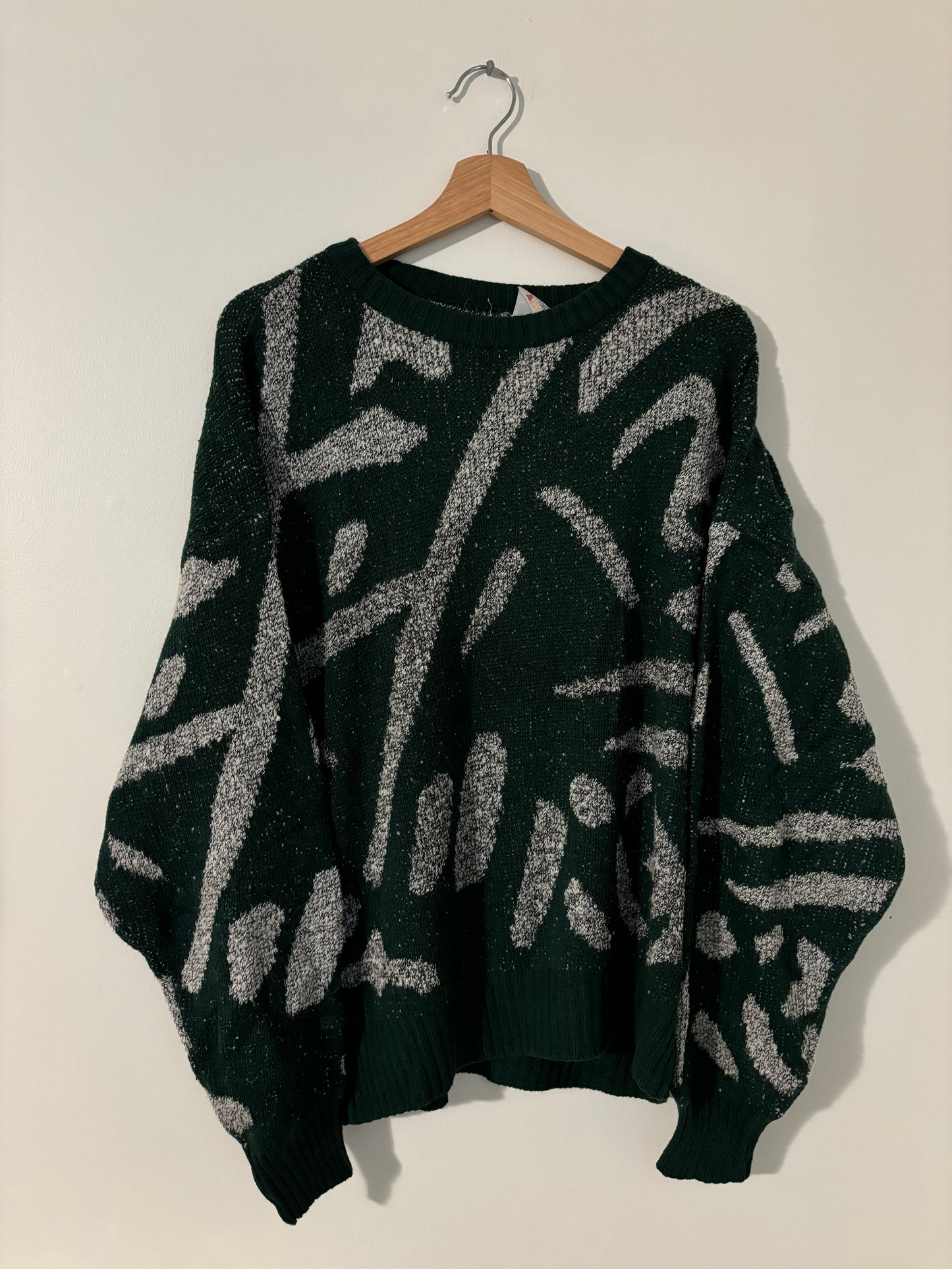 Vintage Green and Grey Wool Sweater
