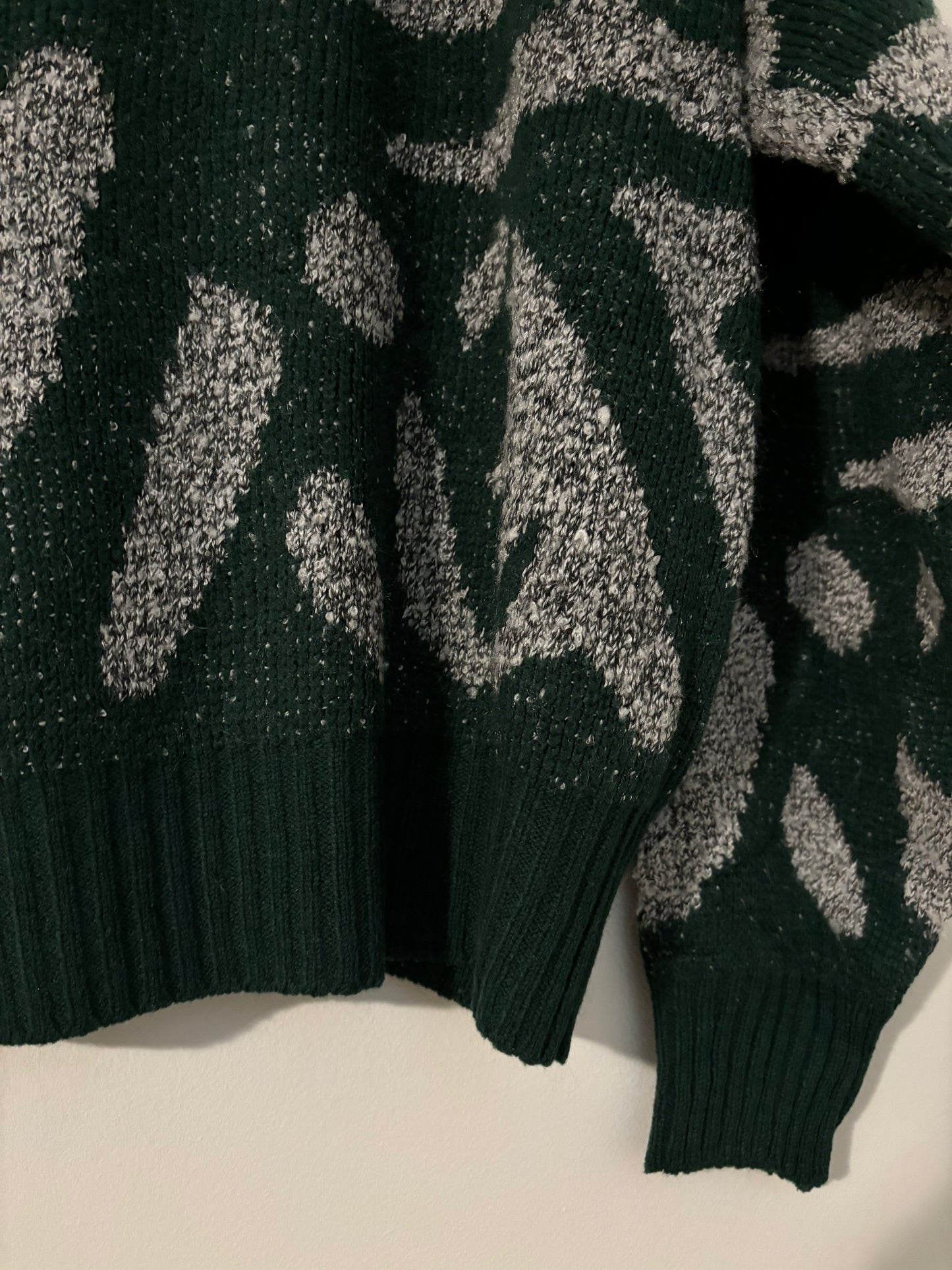 Vintage Green and Grey Wool Sweater