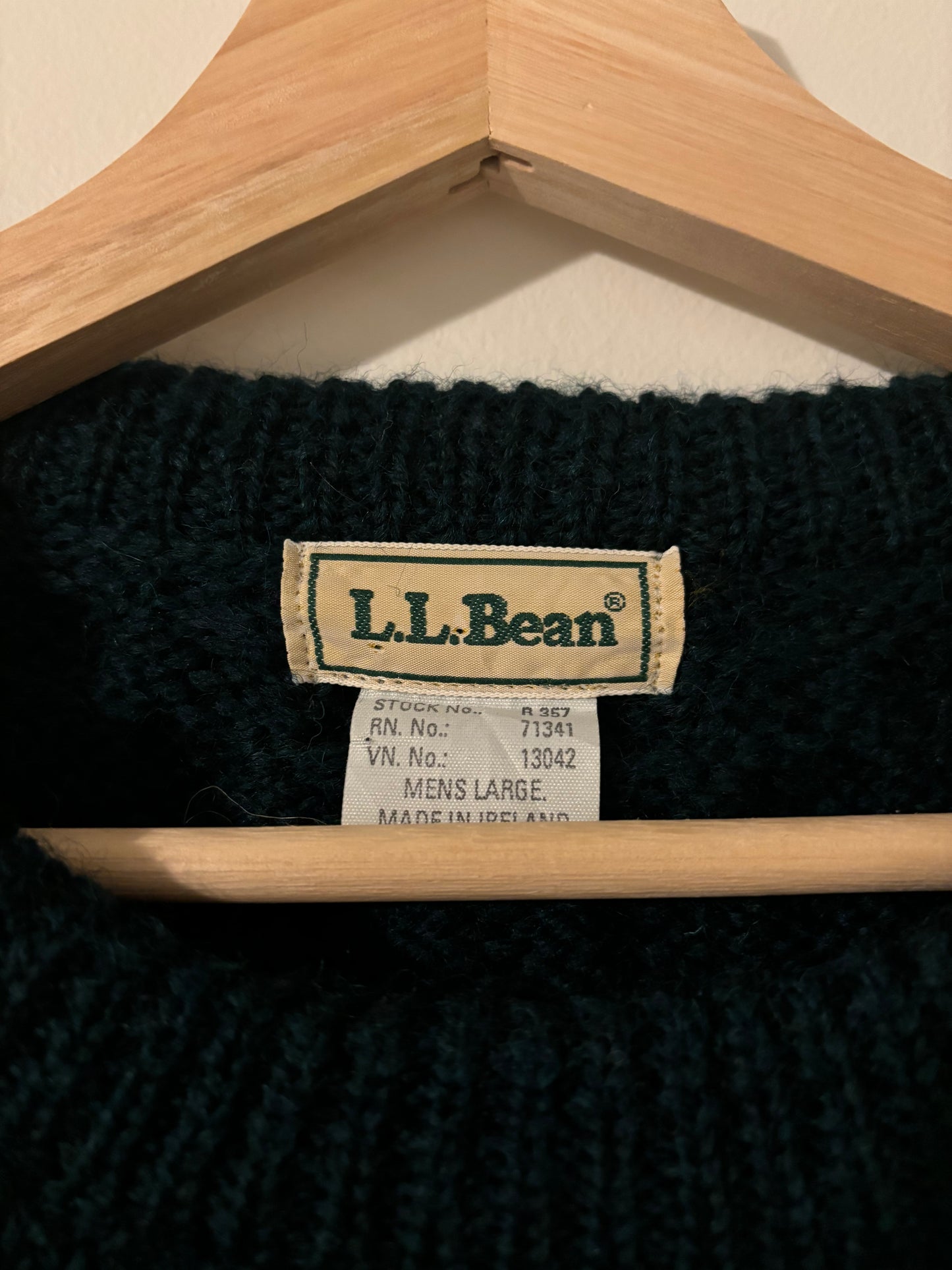 Vintage LL Bean Wool Fishermans Knit Sweater