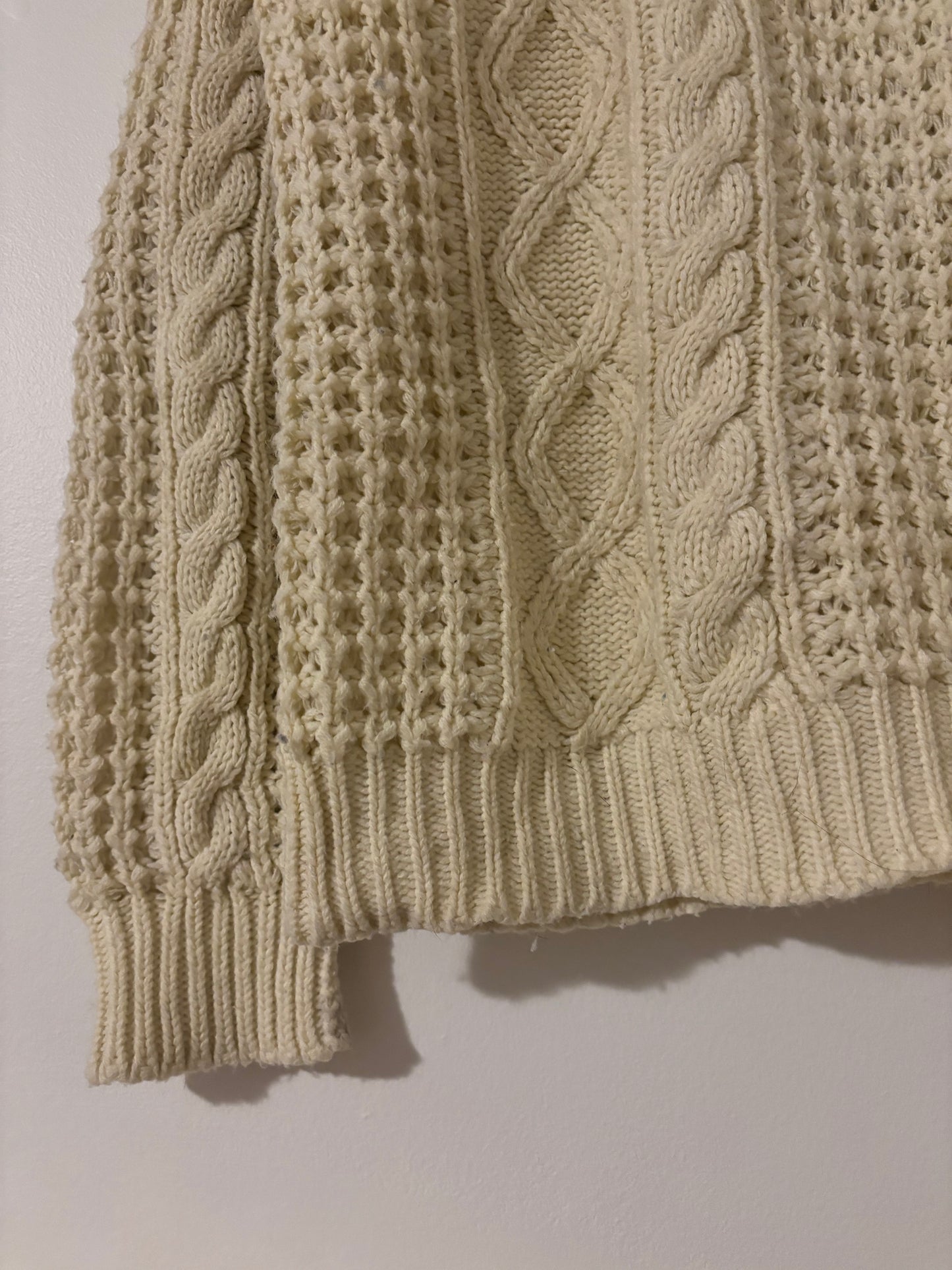 Vintage Cable Knit Cream Sweater