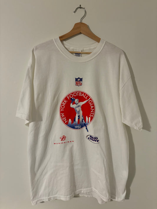 New York Giants White NFL Budweiser Tee