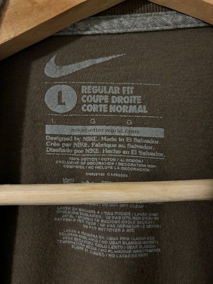 Brown Nike Small Swoosh Tee