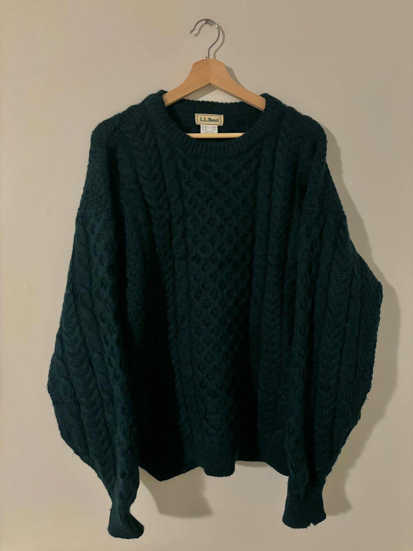 Vintage LL Bean Wool Fishermans Knit Sweater