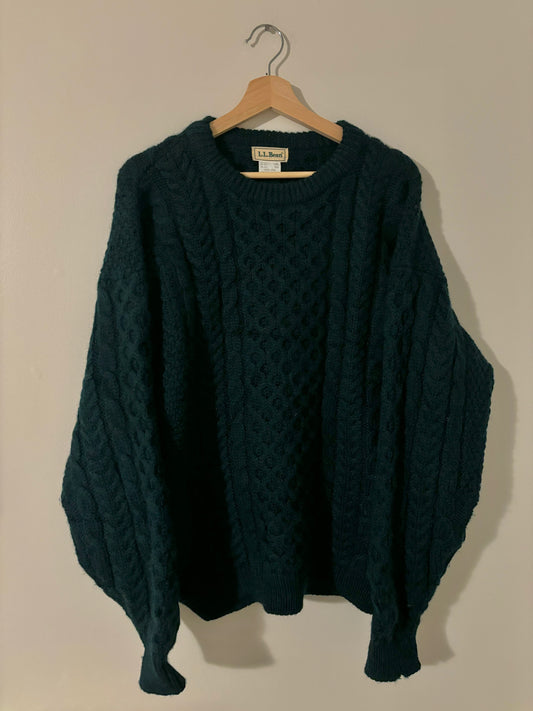 Vintage LL Bean Wool Fishermans Knit Sweater