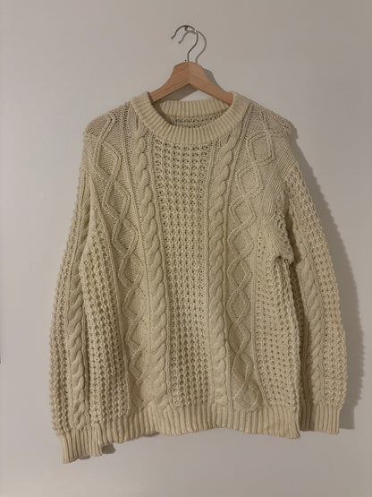 Vintage Cable Knit Cream Sweater