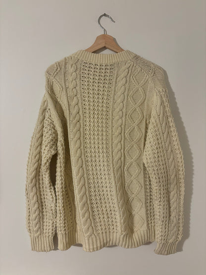 Vintage Cable Knit Cream Sweater